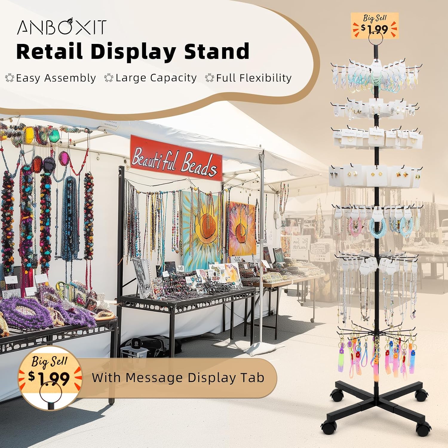ANBOXIT Retail Display Stand, Rotating Display Rack