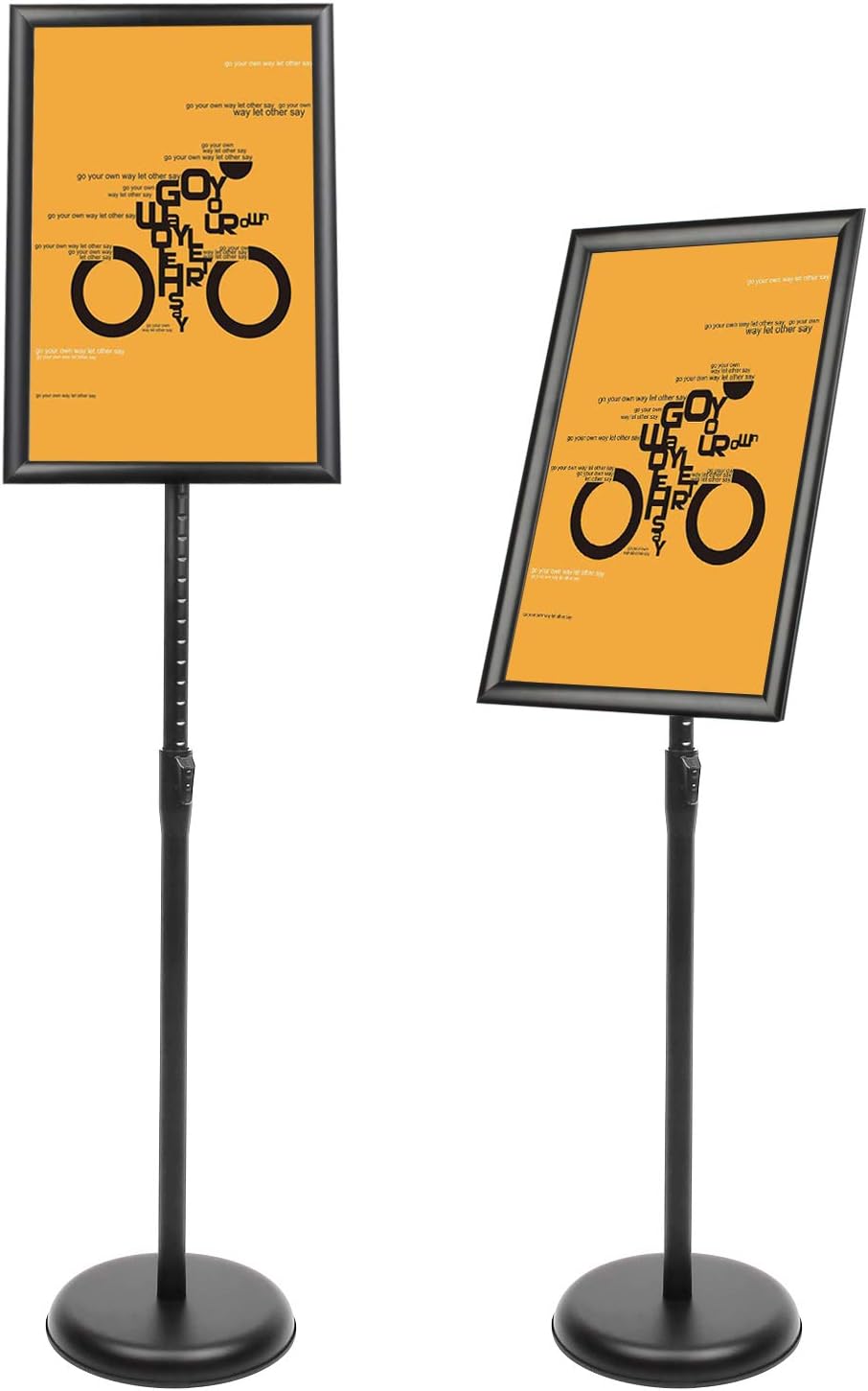 Displaysworker Adjustable 11x17 Floor Sign Stand, Black, Heavy Pedestal
