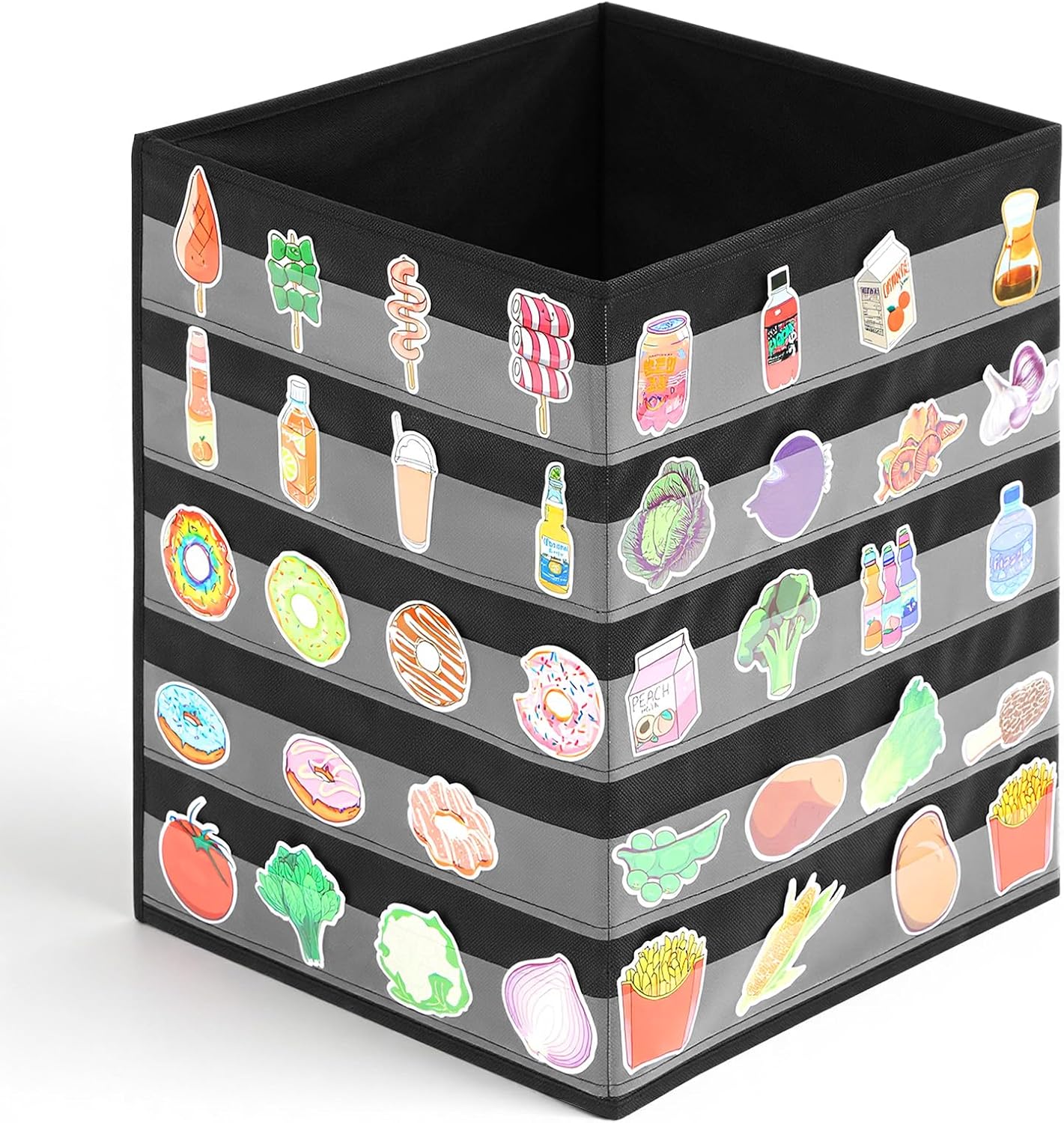 Faccito Portable Sticker Display Stand for Big 4'' Stickers, 5 Layers and 4 Sides No Assembly Required Sticker Display for Vendor Events, Small Business Supplier Events Black 13 x 17in
